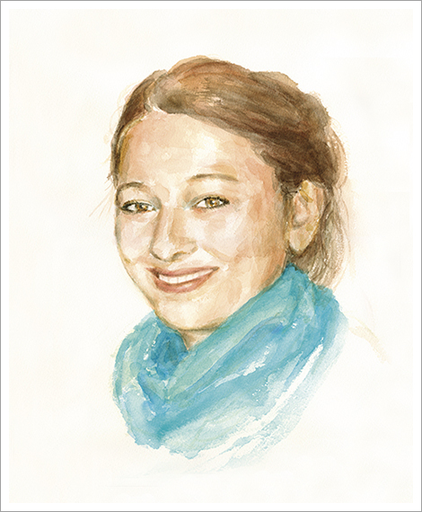 Alexa, teenager, Portrait in Aquarell