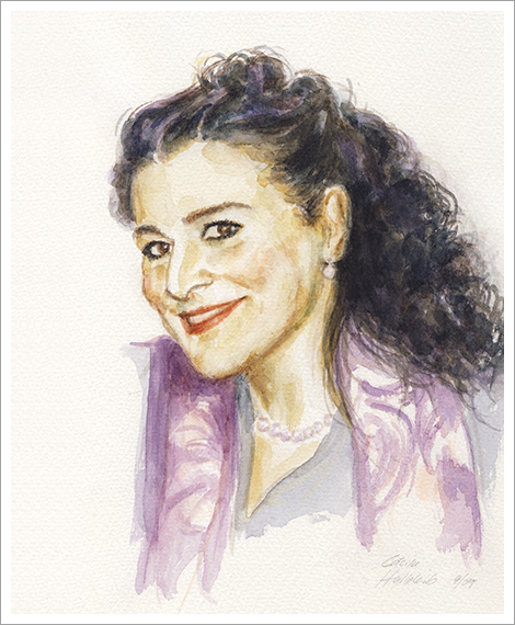 Cecilia Bartoli, Portrait in Aquarell