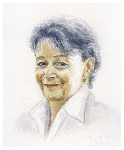 Evelyn, Frau ca. 45, Portrait in Aquarell