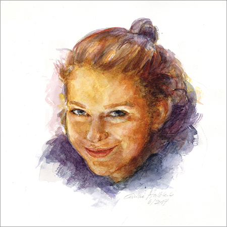 Magdalena, 15 Jahre, Jugendportrait in Aquarell