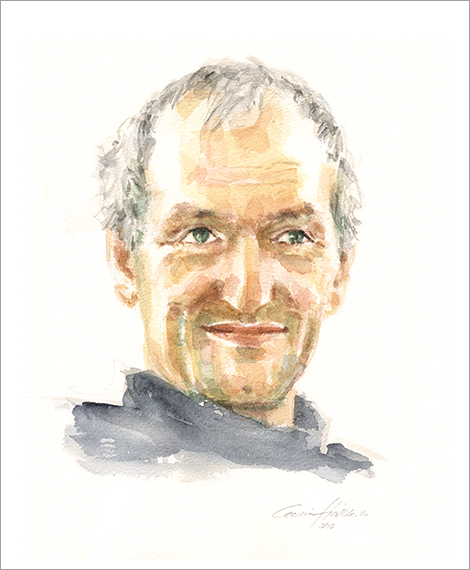 Ronny, Mann ca. 40, Portrait in Aquarell