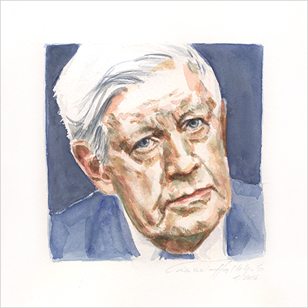 Helmut Schmidt, Portrait in Aquarell